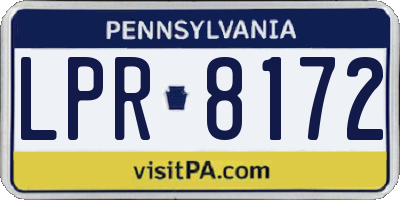 PA license plate LPR8172