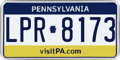PA license plate LPR8173