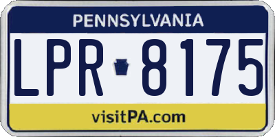 PA license plate LPR8175