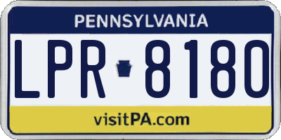 PA license plate LPR8180
