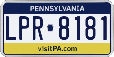 PA license plate LPR8181