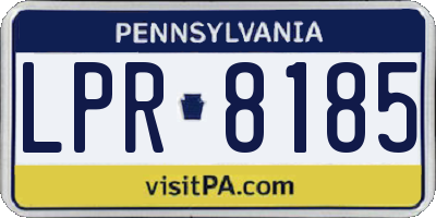 PA license plate LPR8185