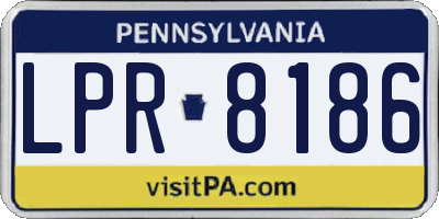 PA license plate LPR8186