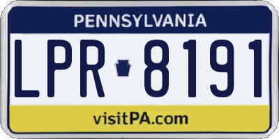 PA license plate LPR8191