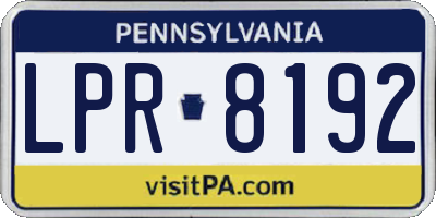 PA license plate LPR8192