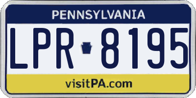 PA license plate LPR8195