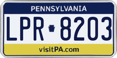 PA license plate LPR8203