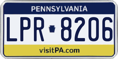 PA license plate LPR8206