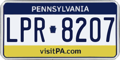 PA license plate LPR8207