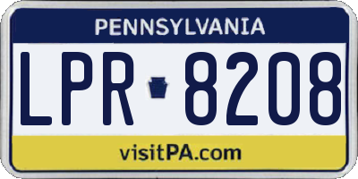 PA license plate LPR8208