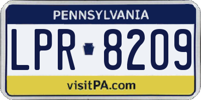 PA license plate LPR8209