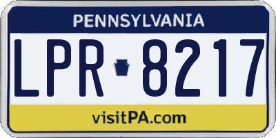 PA license plate LPR8217