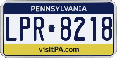 PA license plate LPR8218