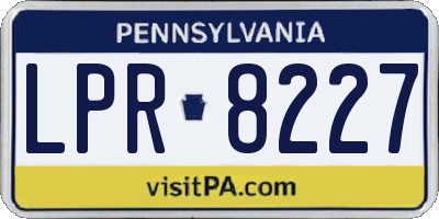 PA license plate LPR8227