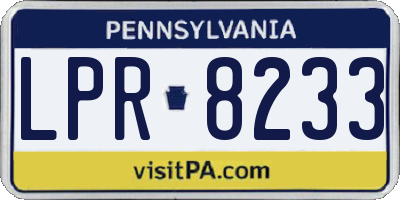 PA license plate LPR8233