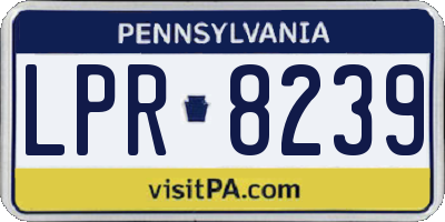 PA license plate LPR8239