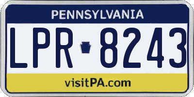 PA license plate LPR8243