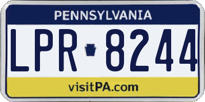 PA license plate LPR8244