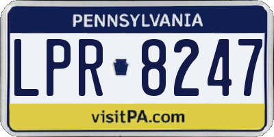 PA license plate LPR8247
