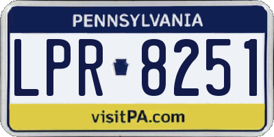 PA license plate LPR8251
