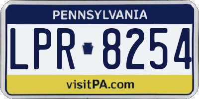 PA license plate LPR8254