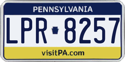 PA license plate LPR8257