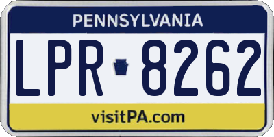 PA license plate LPR8262
