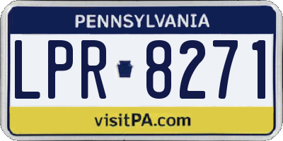 PA license plate LPR8271
