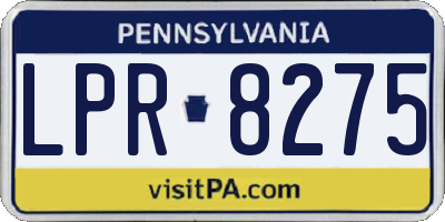 PA license plate LPR8275