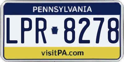 PA license plate LPR8278