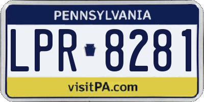 PA license plate LPR8281