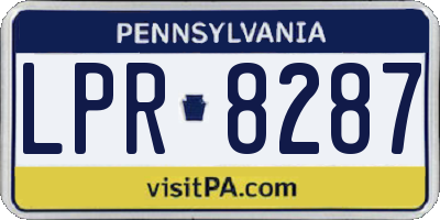 PA license plate LPR8287