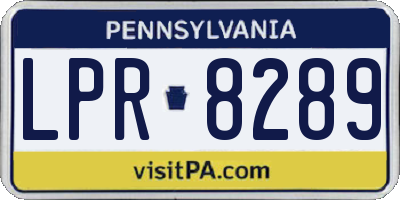 PA license plate LPR8289