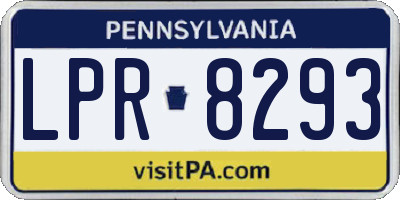 PA license plate LPR8293