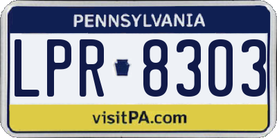 PA license plate LPR8303