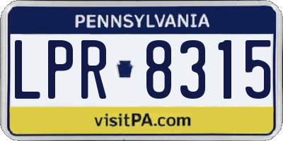 PA license plate LPR8315