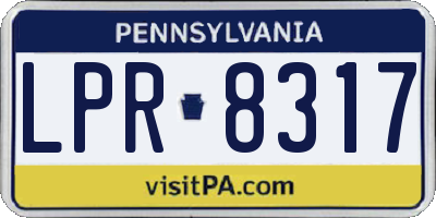 PA license plate LPR8317