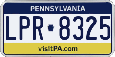 PA license plate LPR8325