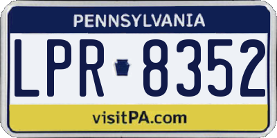 PA license plate LPR8352