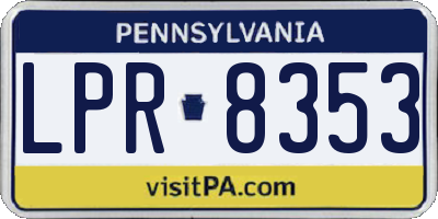 PA license plate LPR8353
