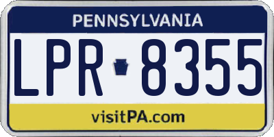 PA license plate LPR8355