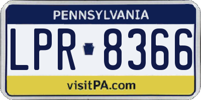 PA license plate LPR8366