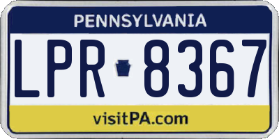 PA license plate LPR8367