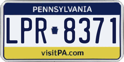 PA license plate LPR8371