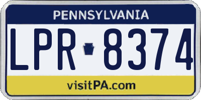 PA license plate LPR8374