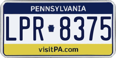 PA license plate LPR8375