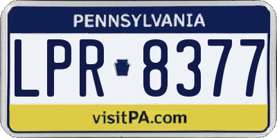 PA license plate LPR8377