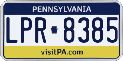 PA license plate LPR8385