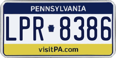 PA license plate LPR8386