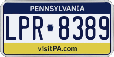 PA license plate LPR8389